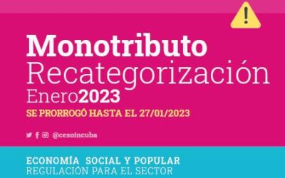MONOTRIBUTO RECATEGORIZACIÓN 2023